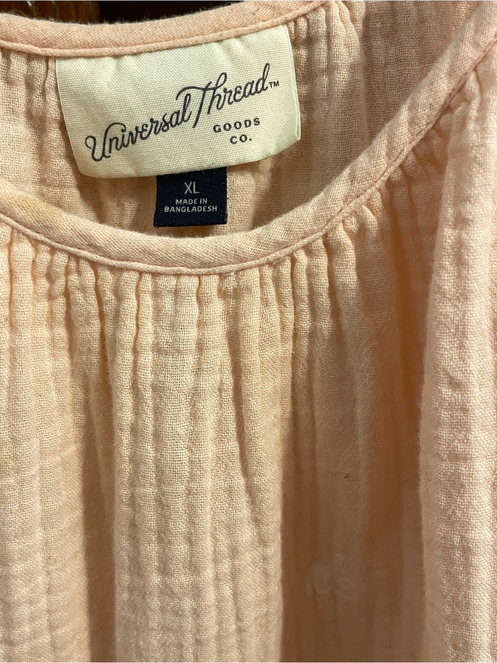 2 xl spaghetti strap ruffle gauze sun dresses pink/peach black uni thread Scoop - Picture 6 of 8